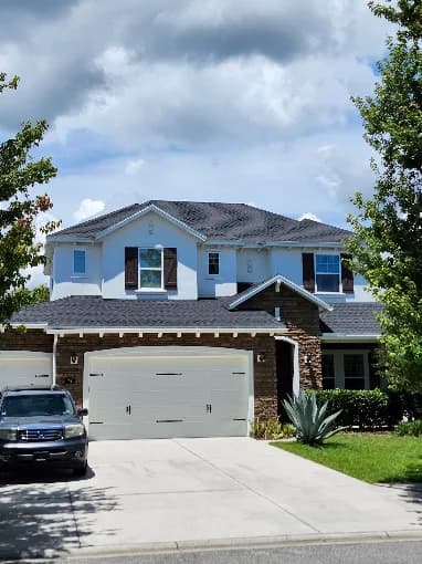 Residential home exterior with a well-maintained roof
